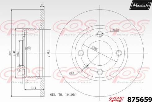 Maxtech 875659.0000 - Тормозной диск autospares.lv