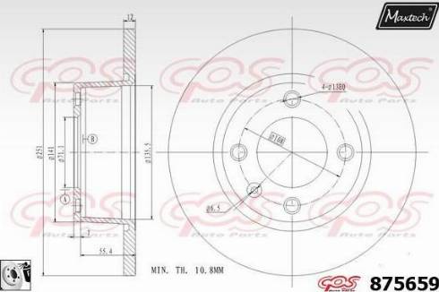 Maxtech 875659.0080 - Тормозной диск autospares.lv