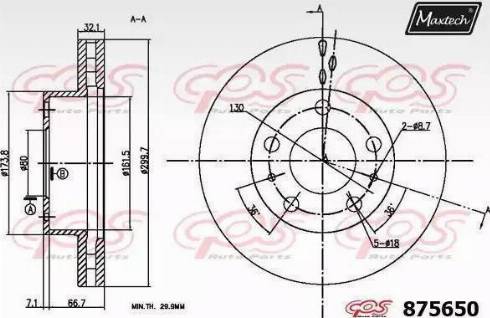 Maxtech 875650.0000 - Тормозной диск autospares.lv