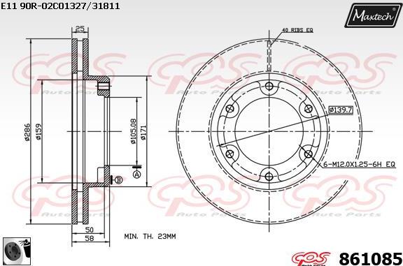 Maxtech 875650 - Тормозной диск autospares.lv