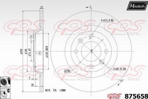 Maxtech 875658.6060 - Тормозной диск autospares.lv