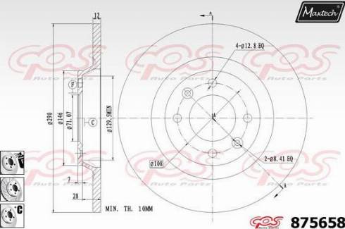 Maxtech 875658.6880 - Тормозной диск autospares.lv