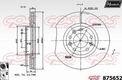 Maxtech 875652.6060 - Тормозной диск autospares.lv