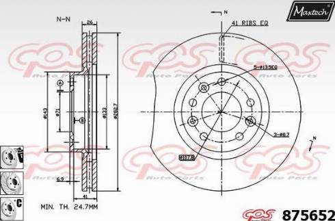 Maxtech 875652.6880 - Тормозной диск autospares.lv