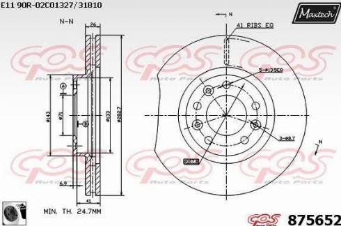 Maxtech 875652.0060 - Тормозной диск autospares.lv