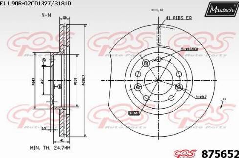 Maxtech 875652.0000 - Тормозной диск autospares.lv