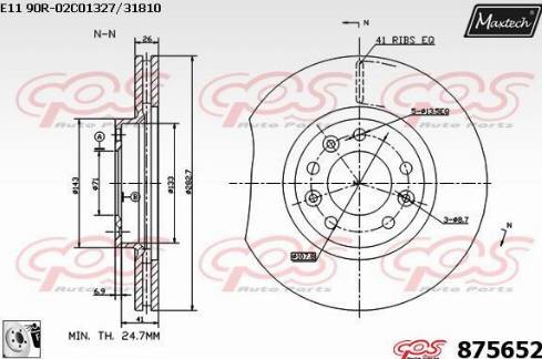 Maxtech 875652.0080 - Тормозной диск autospares.lv