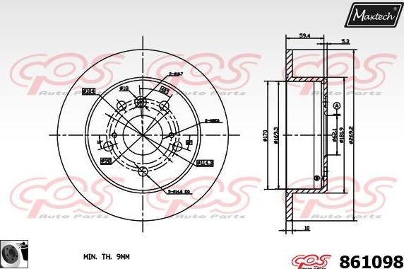 Maxtech 875652 - Тормозной диск autospares.lv