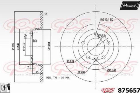 Maxtech 875657.0080 - Тормозной диск autospares.lv