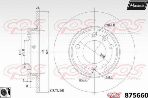 Maxtech 875660.0060 - Тормозной диск autospares.lv