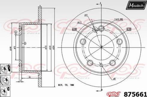 Maxtech 875661.6980 - Тормозной диск autospares.lv