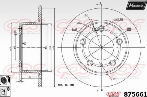 Maxtech 875661.6060 - Тормозной диск autospares.lv