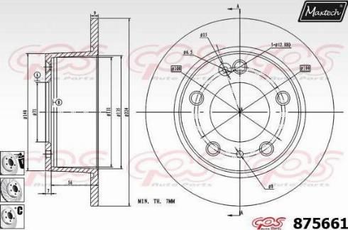 Maxtech 875661.6880 - Тормозной диск autospares.lv