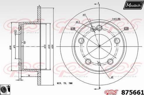 Maxtech 875661.0060 - Тормозной диск autospares.lv