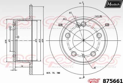 Maxtech 875661.0000 - Тормозной диск autospares.lv