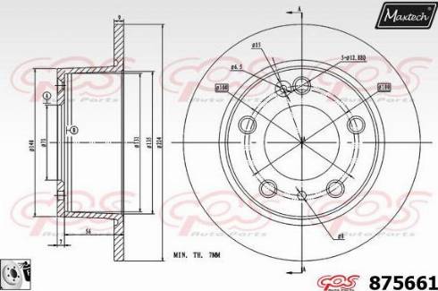 Maxtech 875661.0080 - Тормозной диск autospares.lv