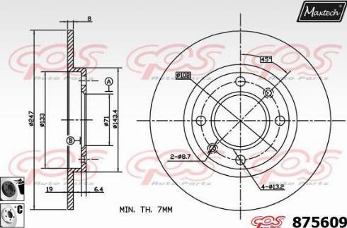 Maxtech 875609.6060 - Тормозной диск autospares.lv