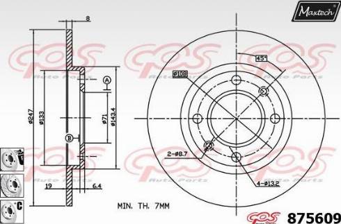 Maxtech 875609.6880 - Тормозной диск autospares.lv