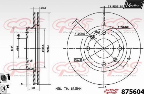 Maxtech 875604.6060 - Тормозной диск autospares.lv