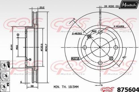 Maxtech 875604.6880 - Тормозной диск autospares.lv