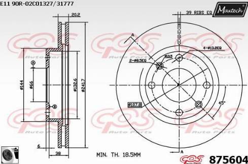 Maxtech 875604.0060 - Тормозной диск autospares.lv