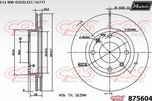 Maxtech 875604.0000 - Тормозной диск autospares.lv