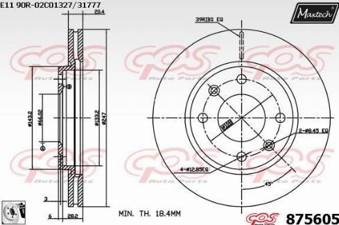 Maxtech 875605.0080 - Тормозной диск autospares.lv