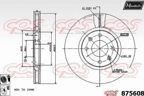 Maxtech 875608.6060 - Тормозной диск autospares.lv