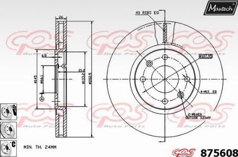 Maxtech 875608.6880 - Тормозной диск autospares.lv