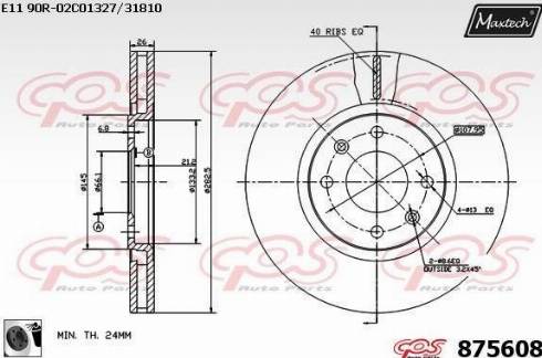 Maxtech 875608.0060 - Тормозной диск autospares.lv