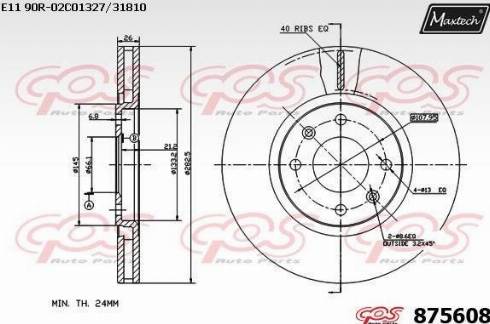 Maxtech 875608.0000 - Тормозной диск autospares.lv