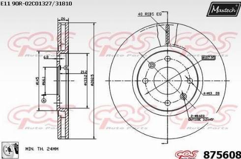 Maxtech 875608.0080 - Тормозной диск autospares.lv