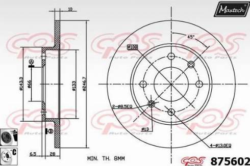 Maxtech 875602.6060 - Тормозной диск autospares.lv