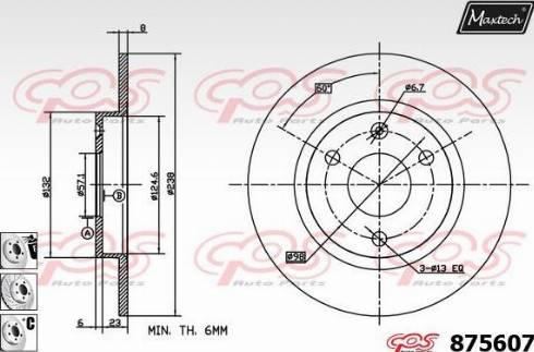 Maxtech 875607.6980 - Тормозной диск autospares.lv