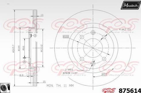 Maxtech 875614.0060 - Тормозной диск autospares.lv