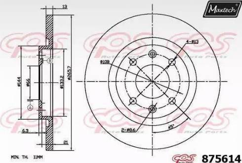 Maxtech 875614.0000 - Тормозной диск autospares.lv