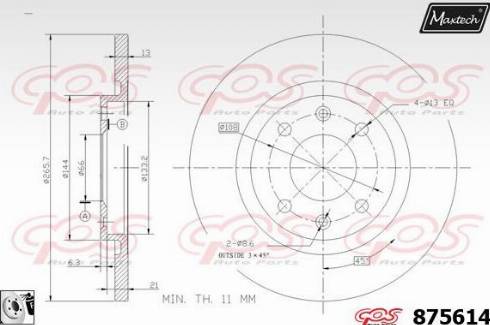 Maxtech 875614.0080 - Тормозной диск autospares.lv