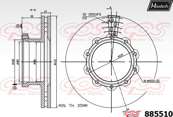 Maxtech 875614 - Тормозной диск autospares.lv