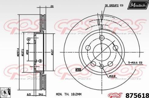 Maxtech 875618.0080 - Тормозной диск autospares.lv