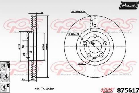 Maxtech 875617.6880 - Тормозной диск autospares.lv