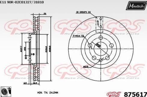 Maxtech 875617.0060 - Тормозной диск autospares.lv