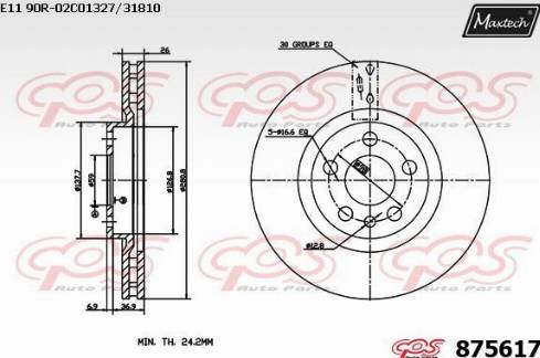 Maxtech 875617.0000 - Тормозной диск autospares.lv