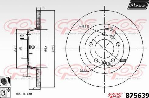 Maxtech 875639.6060 - Тормозной диск autospares.lv