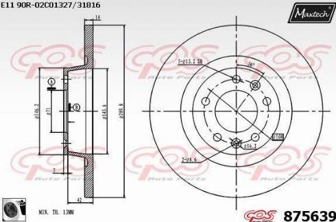 Maxtech 875639.0060 - Тормозной диск autospares.lv