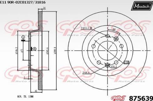 Maxtech 875639.0000 - Тормозной диск autospares.lv