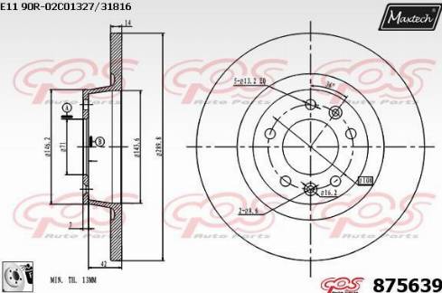 Maxtech 875639.0080 - Тормозной диск autospares.lv