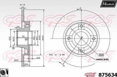 Maxtech 875634.0065 - Тормозной диск autospares.lv