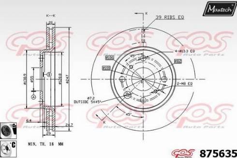 Maxtech 875635.6060 - Тормозной диск autospares.lv