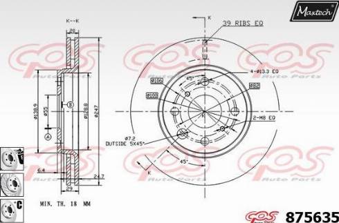 Maxtech 875635.6880 - Тормозной диск autospares.lv