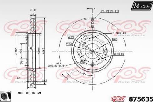 Maxtech 875635.0060 - Тормозной диск autospares.lv